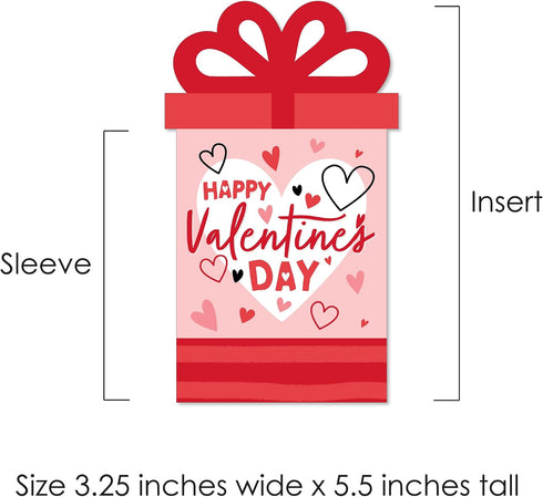 Set 8 Big Dot of Happiness Assorted Happy Valentines Day - Valentine Hearts Party Money and Gift Card Sleeves - Nifty
