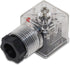 DIN 43650 Type A 3 Prong Solenoid Connector Plug with LED Light, Compatible with 12V & 24V
