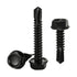 #14 x 1" Sheet Metal Screws, 80 PCS Black Hex Washer Head Self-Drilling Screws, 410 Stainless Steel with Hex Bit
