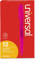 Universal Pocket Highlighters, Dozen, Fluorescent Pink Ink, Chisel Tip, Pink Barrel