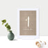 1-8, 1-Set, 4x6-inch, Andaz Press Framed Double-Sided Table Numbers Burlap Print, For Fall Autumn Party Catering