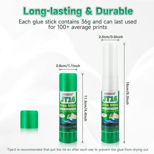 3D Printer Glue Sticks, 36 Grams Each for Hot Bed Plate, Washable, Non-Toxic, 6Pcs for Various Filaments