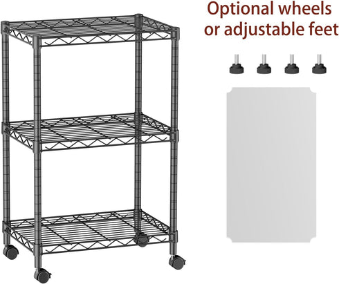 3 SINGAYE Small Wire Shelves Kitchen Pantry Close Home Organizers and Storage Bathroom Shelf Laundry Room Organization