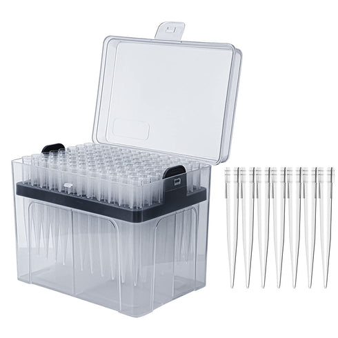 FOUR E'S SCIENTIFIC 1mL Universal Pipette Tips, 1000ul Sterile Racked Tips, Non-pyrogenic, 1 Rack 96 Tips