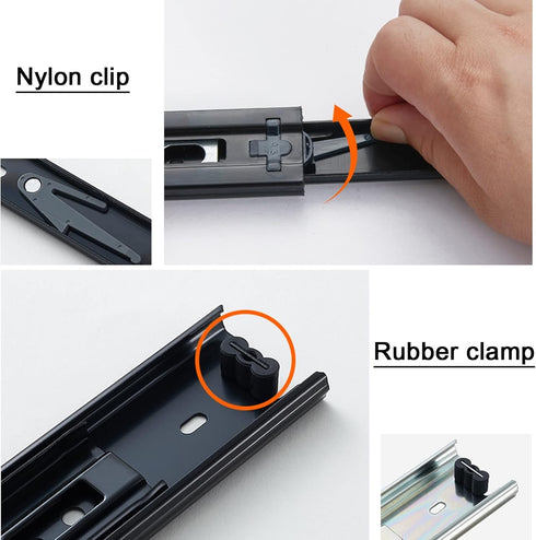 V3VOGUE Side Mount Drawer Slides,Multi Point Fixing Hole,Ball Bearing Slides,Balanced Stability,Cabinet Drawer