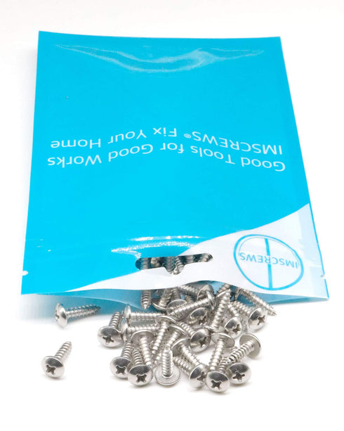 #6 x 1/2" Wood Screws, 100PCS Truss Head Phillips Self Tapping Screws, 18/8 Stainless Steel by IMSCREWS