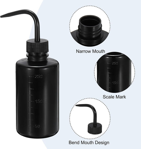 PATIKIL 250ml Wash Bottle, 9pcs Plastic Squeeze Narrow Mouth Watering Tools for Cleaning and Irrigation