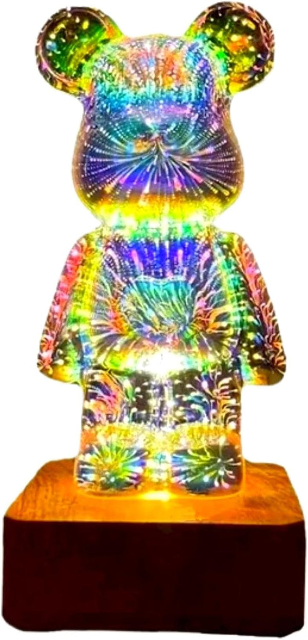 Twinkle Bear Fireworks LED Light - 3D Changing Color Night Light, Cute