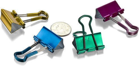 Officemate 31054 Easy Grip Medium Binder Clips, 6 Packs of 12 Assorted Metallic Colors