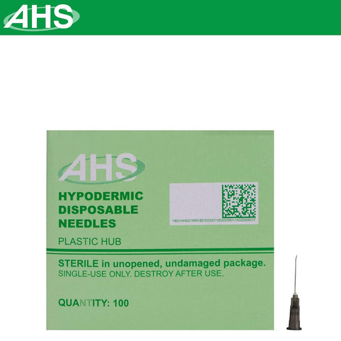 Sterile Disposable Injection Needle with Cap for Animal, Pet, Poultry, and Industrial Dispensing (22G X 3/4)
