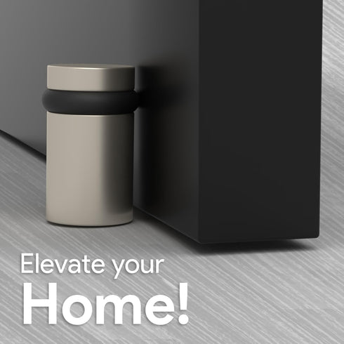 MEGA HANDLES Silver Floor Door Stopper, Wall Protector with Mounting Hardware Included, Satin Nickel - 2 Inch