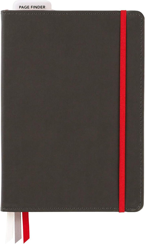 C.R. Gibson Black Leatherette Dot Grid Notebook Journal, 6'' W x 8.5'' L, 240 Pages, Bullet Log