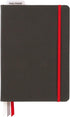 C.R. Gibson Black Leatherette Dot Grid Notebook Journal, 6'' W x 8.5'' L, 240 Pages, Bullet Log