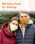 100 Pack, 4 3 Face Masks Disposable Ply ASTM Level Medical Grade, Breathable for Adult Outdoor Protection, Individually