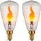 ST48/ST14 E12 LED Flame Bulb, 2W 1800K Warm Amber Transparent Glass, Non-Dimmable,