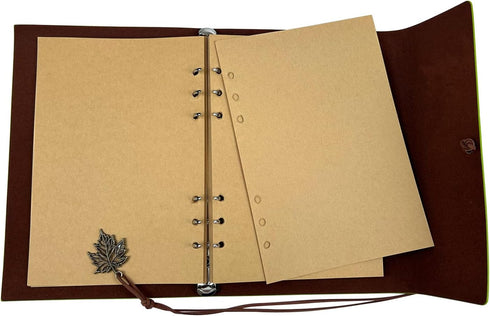 Leather Writing Journal Notebook, Classic Spiral Bound, Refillable Diary Sketchbook for Girls and Boys