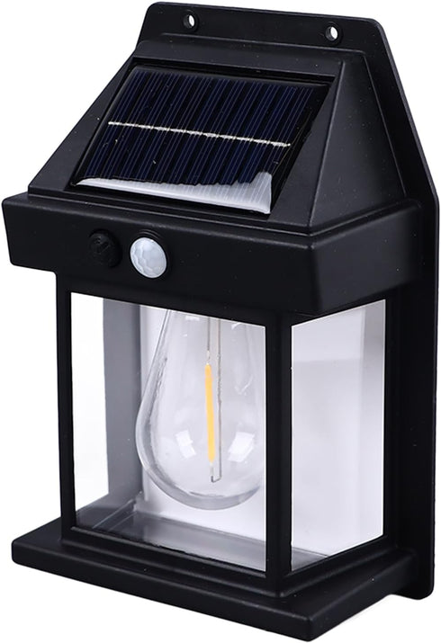 2 Pack 3 Solar Wall Lights Outdoor, LED Sconce Lights with Modes, Motion Sensor, Wall Mount for Patio Fence (Black)
