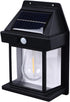 2 Pack 3 Solar Wall Lights Outdoor, LED Sconce Lights with Modes, Motion Sensor, Wall Mount for Patio Fence (Black)