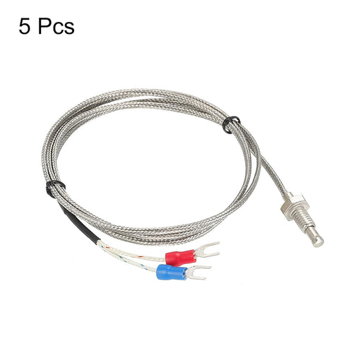 MECCANIXITY 5pcs K Type Thermocouple Temperature Sensor M6 Screw Probes 3.3ft 0 to 800°C(32 to 1472°F)