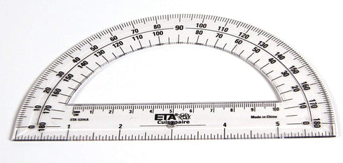 hand2mind Clear Plastic Student Math Protractor Set, Pack of 100 for Classroom