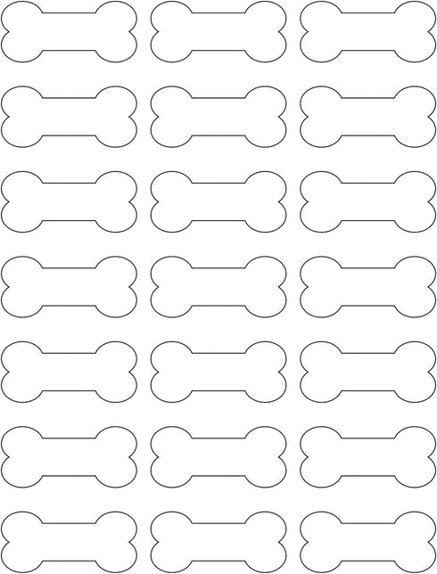 Printable Dog Bone Labels, 2.4" x 1.1", Uncoated White, 105 Labels