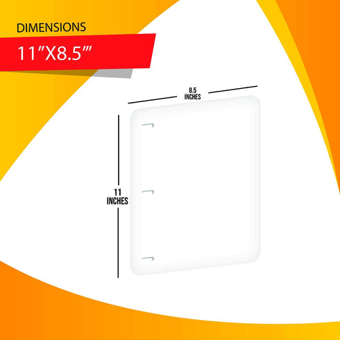 Full Page Flat Sheet Lifters, Natural White, Letter Size 11 x 8.5 Inch, 3-Hole Binder Separators (10 Pack)