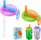ORIGINAL CREATOR - DIPESI 2 Color Soda Can Lids with Straw- Set