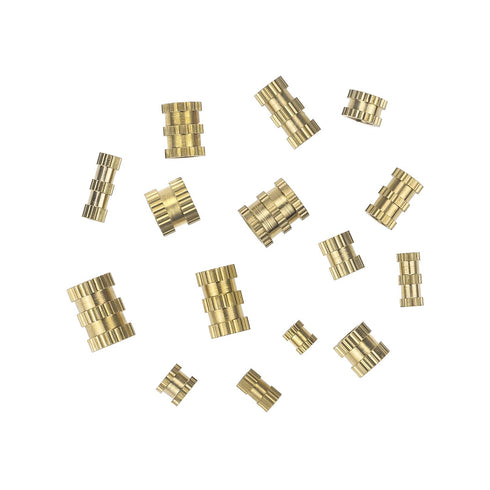 DYWISHKEY 400 Pieces M2 M3 M4 M5 Female Thread Knurled Nuts Brass Threaded Insert Assortment Kit