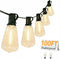 Outdoor LED String Lights with 100 Feet 52 Edison Plastic Bulbs(2 Spare),