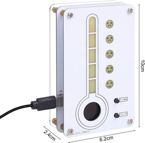 DIY Thermo-Hygrometer Soldering Kit, ICSTATION Temperature and Humidity Meter with Expression LED, / Switchable STEM