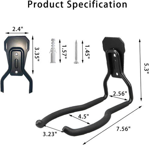 JuforminWeedeater Hanger, String Trimmer Hanger, Weed Eater Rack, Garage Wall Hooks, Power Tool Holder for Garage Wall, Utility Hooks for Garage Tool Organizers and Storage(Black-1 P) by Juformin