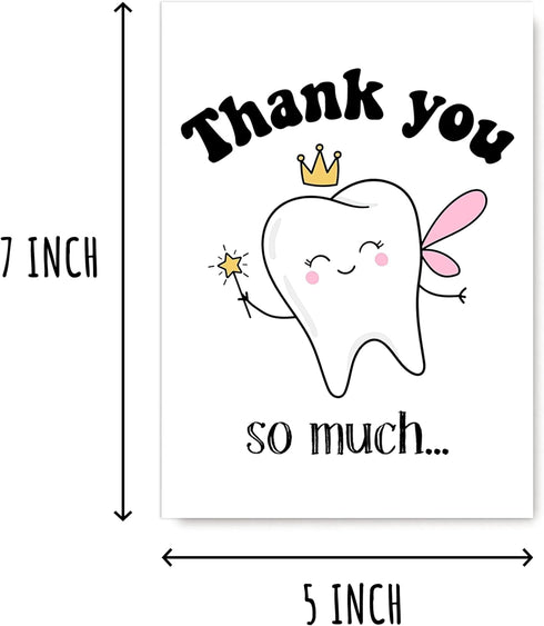 SNMDesigns 5 7 inches Dental Thank You Card - Thank You So Much - Cute Tooth Card - Unique Thanks Card - Thank You Card