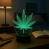 3D 7 420 Dependable Industries Marijuana Leaf Weed LED Color Changing Table Night Light Optical Visual Illusion Lamp