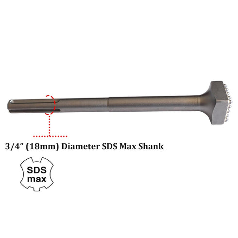 11 3/4 In. SDS Max Concrete Repair Patch Tool - 1 1/2 Inch Square Head Bushing Bit for Demolition