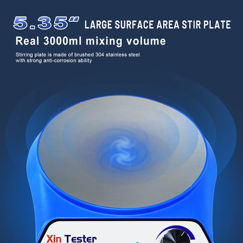 3000ml LED Digital Magnetic Stirrer, Stainless Steel Magnetic Mixer with Stir Bar for Sauces, Yeast Starters, Paint,