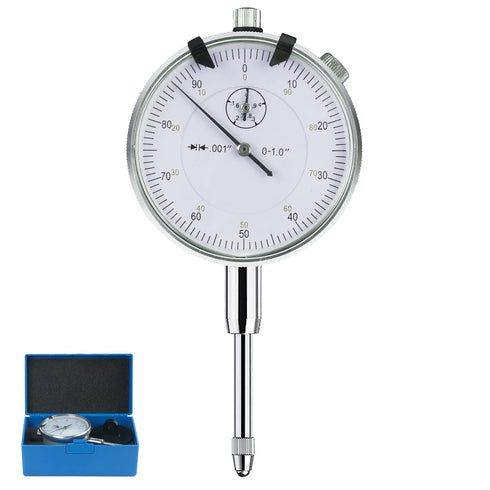 Dial Indicator 0-1"/0.001" with Case, Measuring Tool for Lathe, 3D Printing, Workshop, CNC Machine Tool