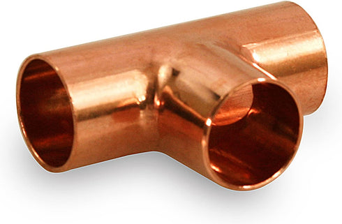 Everflow Supplies CCTE0125 C X C X C Tee Fitting with Solder Cups for Copper Pipe, 1-1/4"