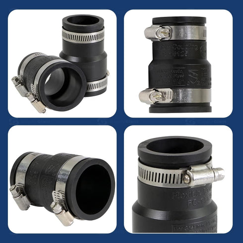 6I4Jx4 Reducing Coupling, Black, 1-1/2 x 1-1/4