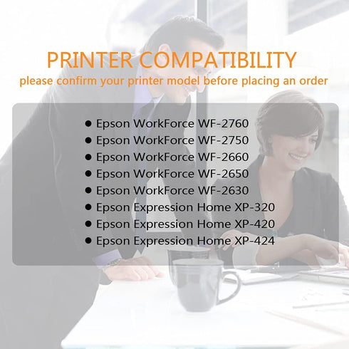 Run Star 2 Pack 220XL Black Remanufactured Ink Cartridge Replacement for Epson 220XL for WF-2760, XP-320 Printers
