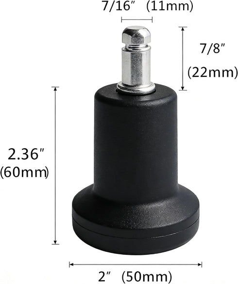 Muniqinyar 5 Bell Glides Pcs Replacement Office Chair Stool Swivel Caster to Fixed Castors, High Profile