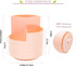 Desk Pencil Pen Holder, 3 Slots 360-Degree Rotating Organizer for Home, Office, School, Kids, Peach Pink