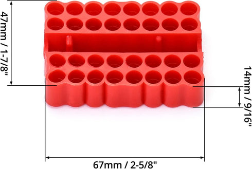 QWORK Screw Bit Holder Storage Box, 4 Pack with 33 Hole Hex Bit Holder Rack