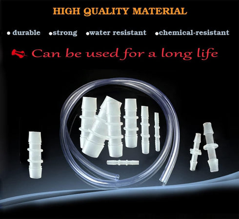 30Pcs Hose Barb Fittings Kit, Pipe Connector Joint Splicer for Aquarium Gas Liquid Air, 10 Sizes for Hose ID