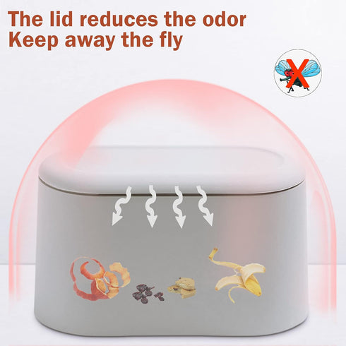 Mini Desk Trash Can with Lid with 90 Pcs Trash Bag, Lint Bin 0.5 Gallon Countertop Waste Bin for Table Tiny Garbage Can for Office Bedroom (White)