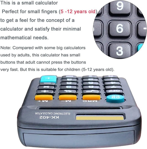 Basic Calculator Dual Power, 8 Digit Desktop Calculator (Black, Set of 5)