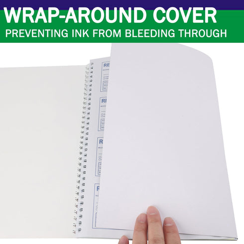 Gimehome 2-Part 7-5/8" 11" 200 Sets 4 Page(1pack) Money and Rent Receipt Book Carbonless x Spiral Bound per Book