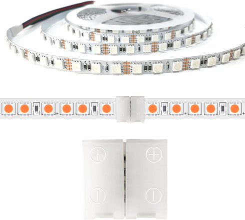 DORHEA 12Pcs 4 10mm/0.39in 5050 LED Strip Connectors Pin Connector Wide LED Tape Light Clips Lights Adapter Connectors