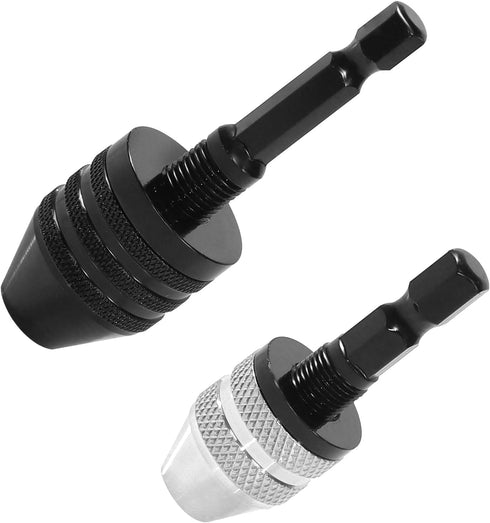 1/4 Inch Hex Shank Keyless Drill Chuck, Quick Change Adapter for Electric Tool Accessories (0.6-8mm, 0.3-3.6mm)