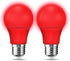 LED Red Light Bulbs 60W Equivalent, A19 E26 Base, 9W Red LED Lights, 2 Pack