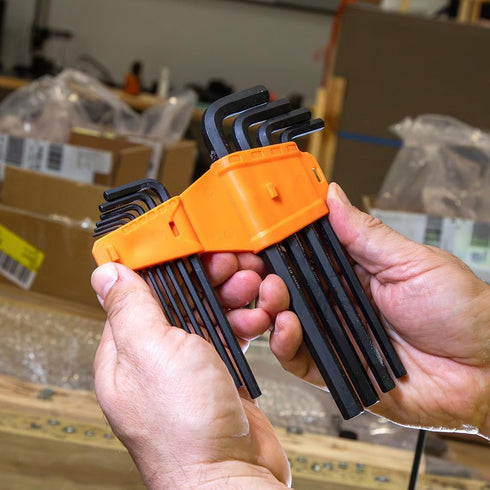Klein Tools LS10M 10-Key Metric Hex Key Caddy Set, Long Reach Keys, Sizes 1.5 to 10mm, Heat-Treated Black Phosphate